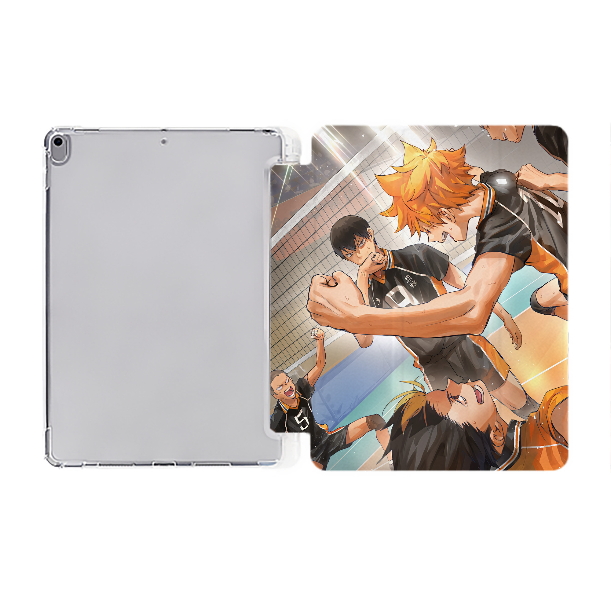 （画像用） ハイキュー!! Haikyu!! IPad ケース ペン収納付き 三つ折りスタンド PUレザー×シリコン 対応機種9.5/10.5/10.9インチ